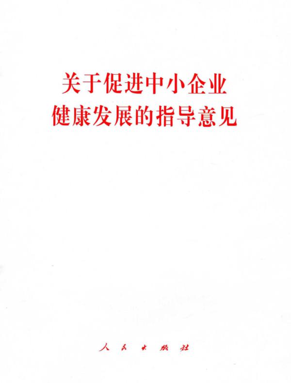 关于促进中小企业健康发展的指导意见