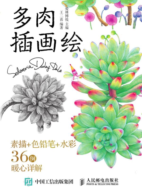 多肉插画绘:素描+色铅笔+水彩36例暖心详解