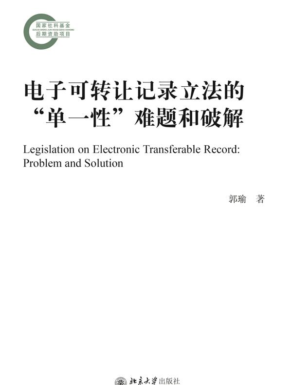 电子可转让记录立法的“单一性”难题和破解